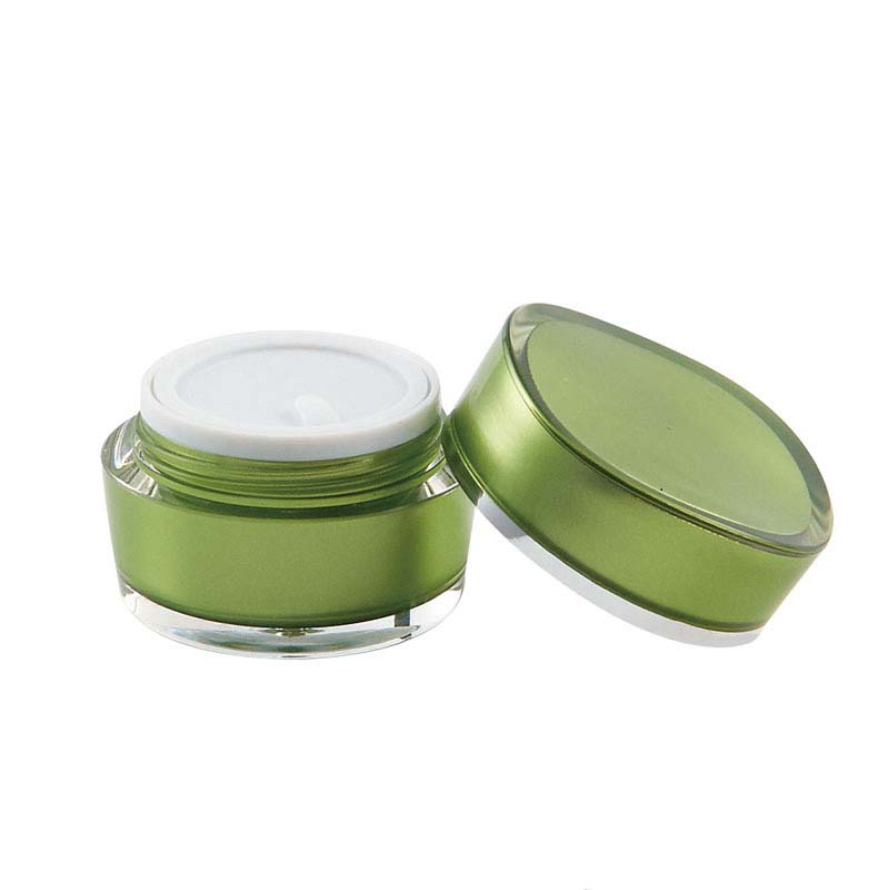 Lotus Leaf Design Green Color Acrylic Private Label Cosmetic Face Jar for Cream