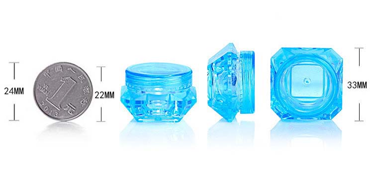 Small Cosmic Container Diamond Shape Crystal Cosmetic Jar 3ml 5ml 3g 5g
