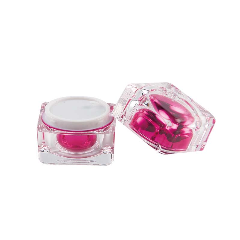 High Quality Double Layer PMMA Wholesale Rose Red 30 Cosmetic Jar for Cream