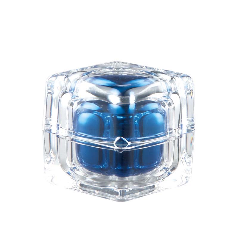 Customized Blue Color Acrylic Diamond 20g Cosmetic Jar for Cream