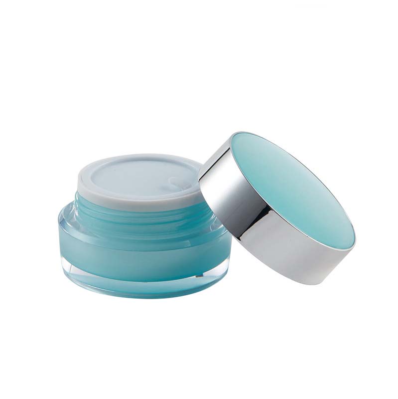 Customized Blue Color Acrylic Diamond 20g Cosmetic Jar for Cream