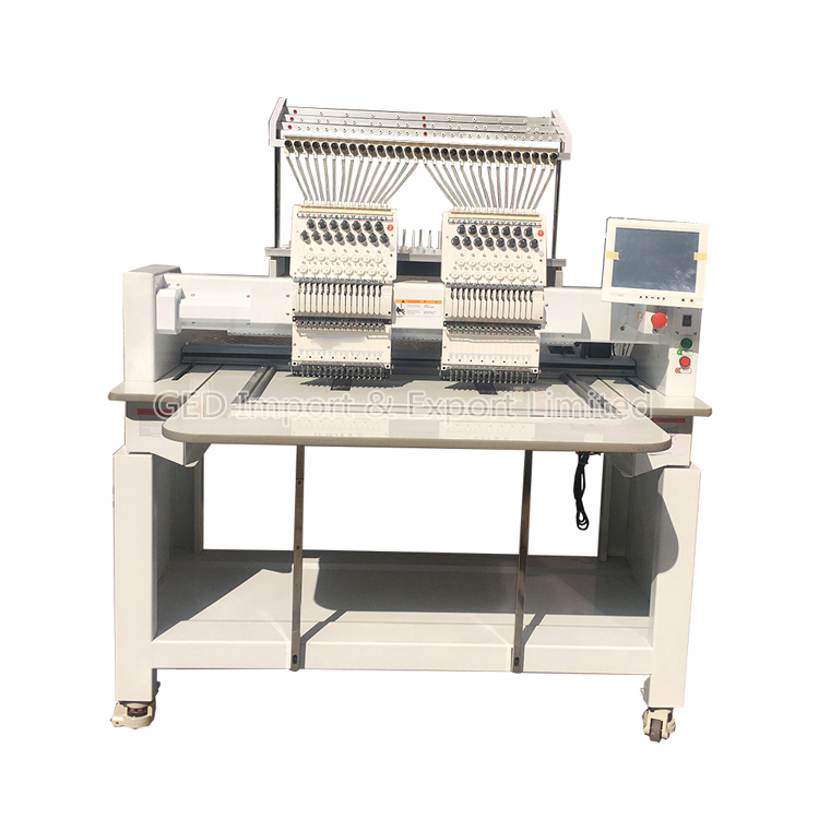 Cheap Price 2 Double Heads Industrial Embroidery Machine Sewing Equipment with Dahao LCD Touch Screen For Christmas Promotion