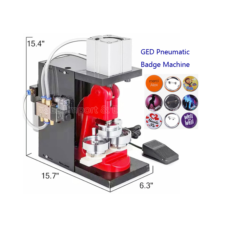 GED New Type Pin Making Machine Button Marker with One Set Free Mold for Customized Bottle Opener Mirror Craft Advertising Gift