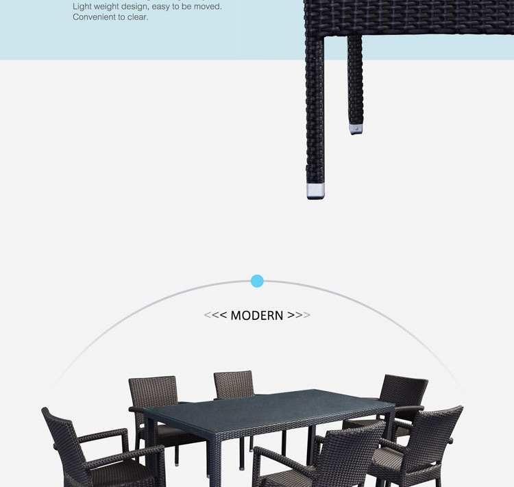 Outdoor Restaurant Rattan Dinning Table and Chair Garden Sets