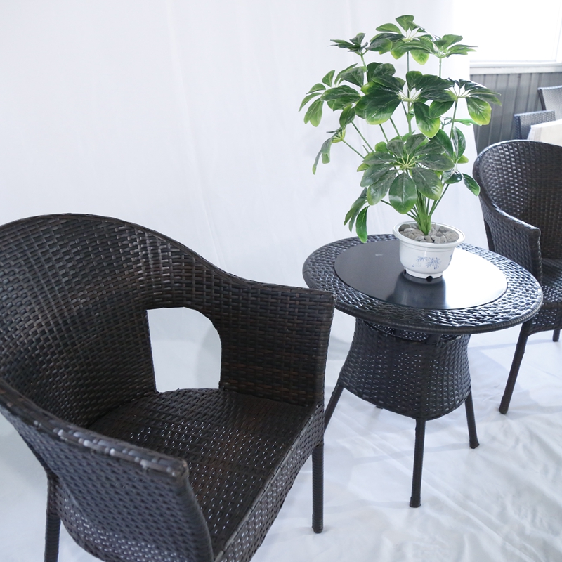Modern patio Rattan Wicker Furniture Bar Table Set Outdoor Chair