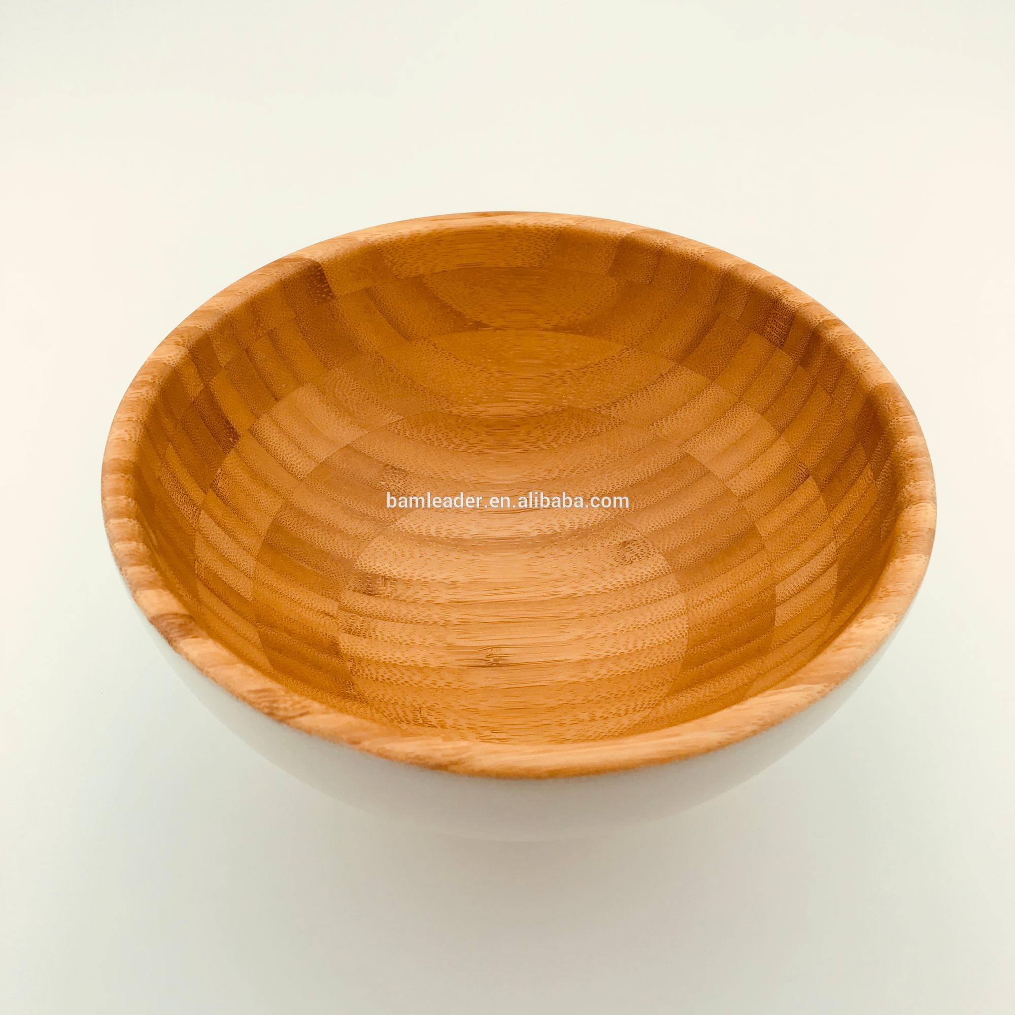 White Painting Cover Large Bamboo Soup Salad Bowl