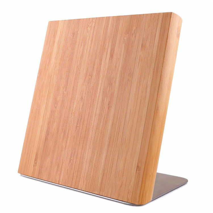 Bamboo Magnetic Knife Block With Stainless Steel Plate