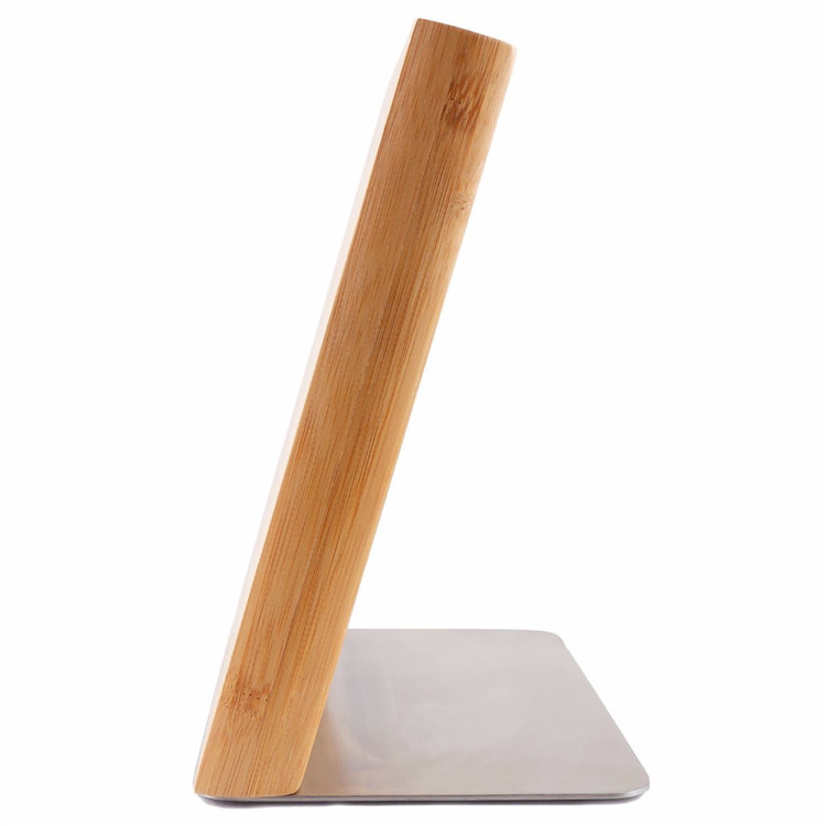Bamboo Magnetic Knife Block With Stainless Steel Plate