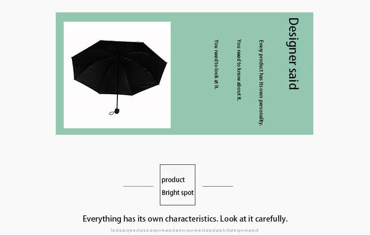 Taobao hot selling creative  umbrella retro newspaper black rubber  triple folding  sunny and rainy umbrella manufacturer