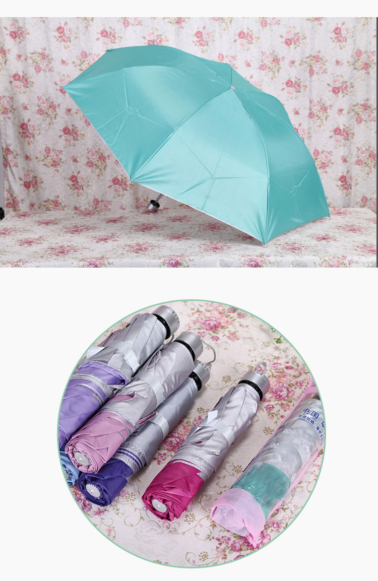 2019 new Creative Umbrella Sunny  and rainy  Umbrella Customized Triple folding Rod Sunshade Hot-selling Silver  Umbrella