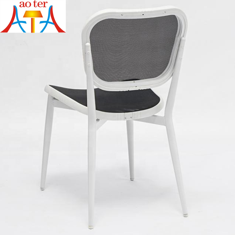 Cheap Aluminum Mesh Frame Stackable Fabric Restaurant Cafe Metal Garden Furniture Dining Outdoor Chairs#Outdoor Chairs#