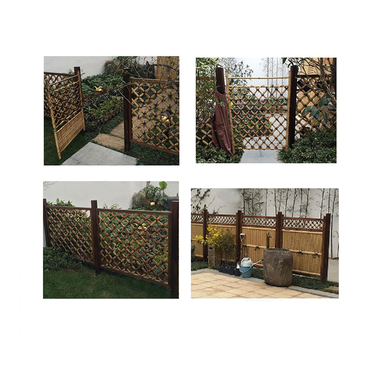 Factory wholesale Environmentally friendly bamboo material natural color 4'*3' bamboo garden fence bamboo fence panels