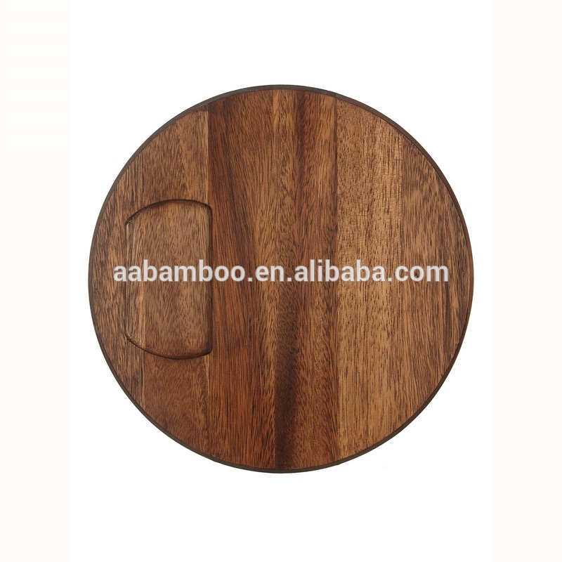 Acacia wooden bamboo cheese board and knife block set