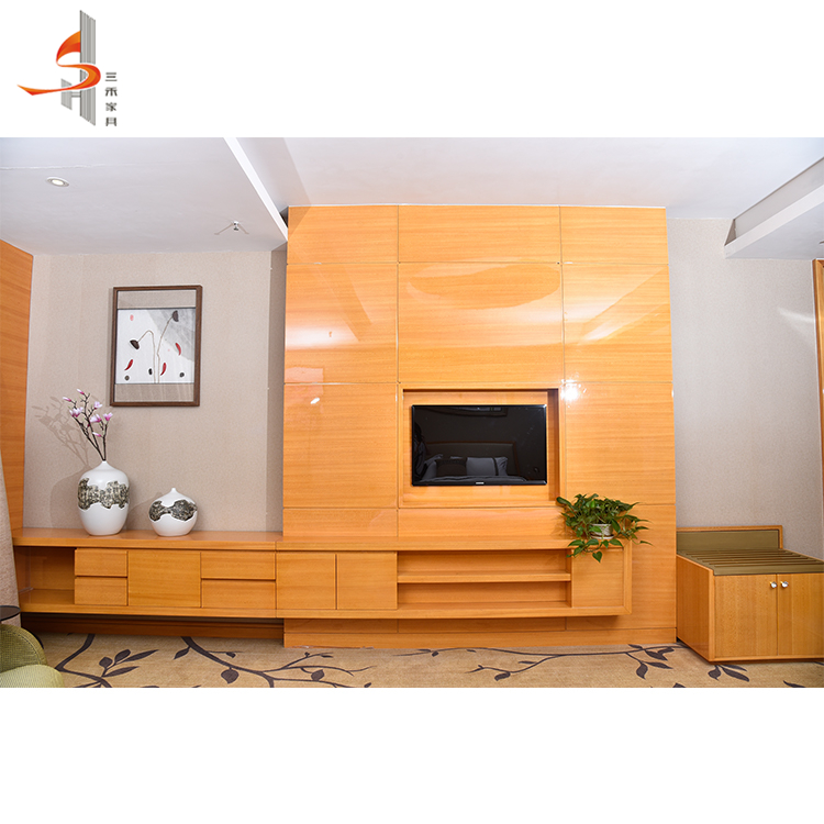 Wholesale hardwood king size bedroom furniture sets for 4 star luxurious hotel