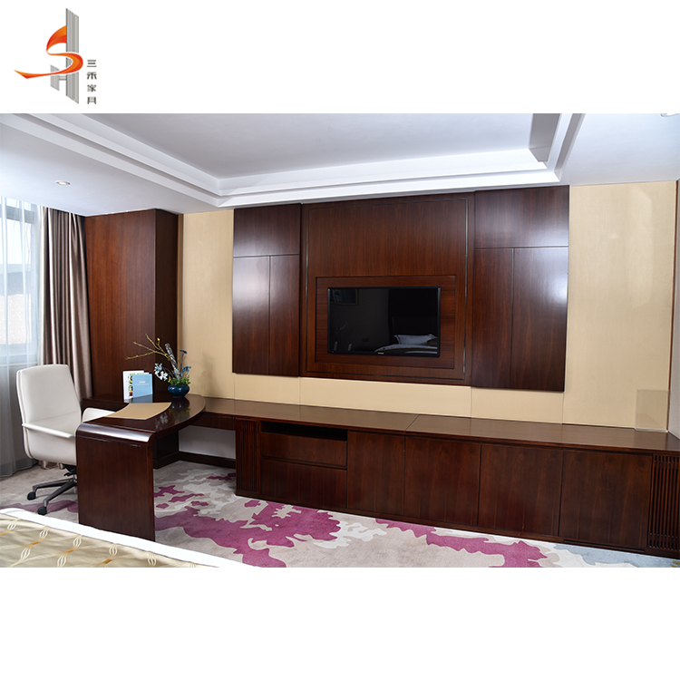 Wholesale antique style solid rosewood heavy wood bed king size bedroom furniture set for hotel