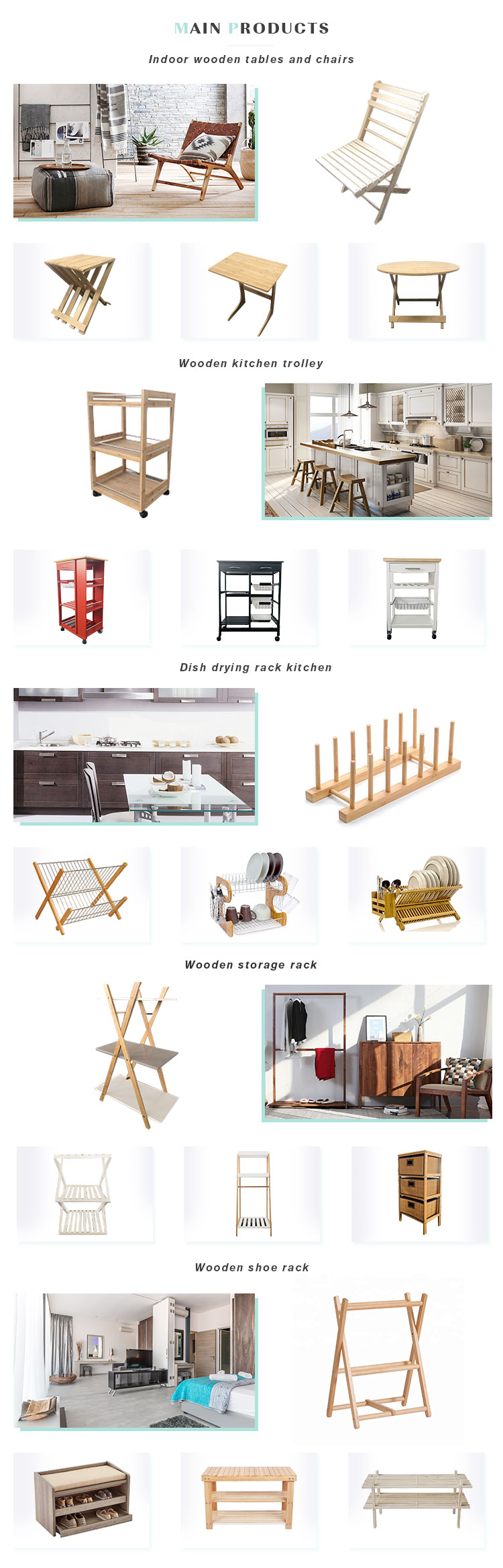 Cheap Hot Sale Kitchen Wooden Storage Trolley Kitchen Furniture