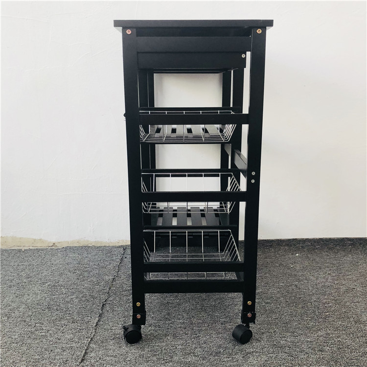Supply Professional Wooden Mobile Kitchen Serving Rolling Trolley