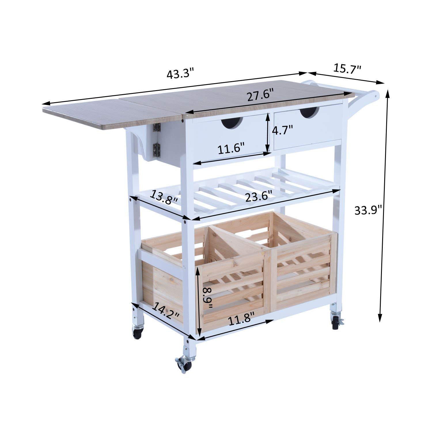Proper Price Kitchen Wooden Tea Trolley With Wheels And Baskets