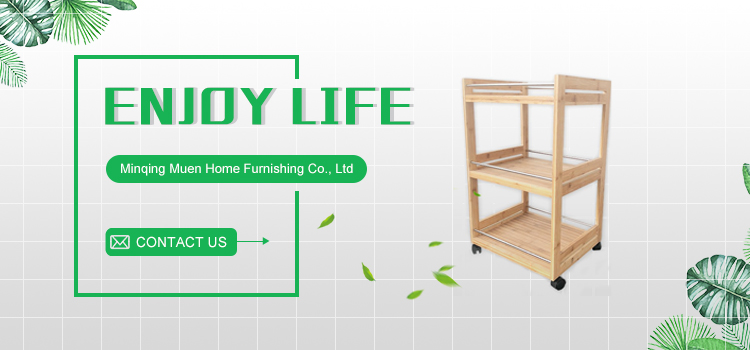 Wholesale Customized Mobile Moving Kitchen Wood Carts with 4 Wheel