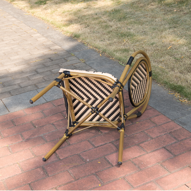 Cheap French Style Aluminum Rattan Chair For Outdoor Garden/Restaurant