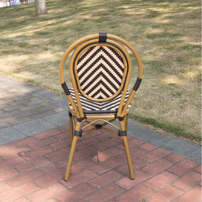 Cheap French Style Aluminum Rattan Chair For Outdoor Garden/Restaurant