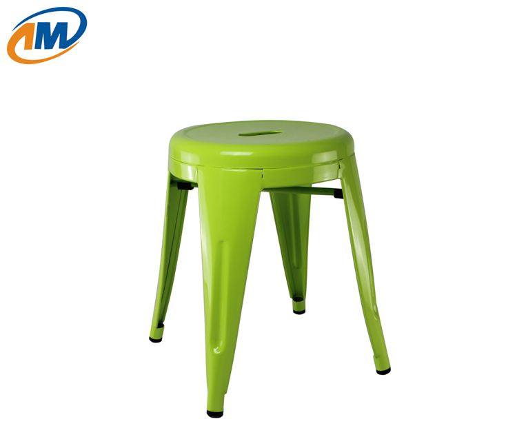 Colorful round powder coating stackable metal stool/kid stool
