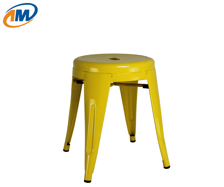 Colorful round powder coating stackable metal stool/kid stool