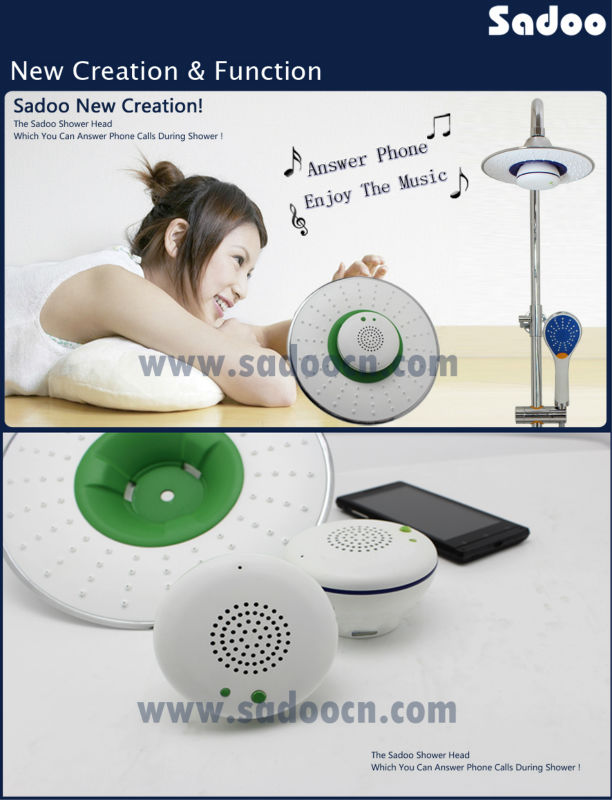 Blue color Bluetooth Wireless Music And Phone Shower Head extension SD35101