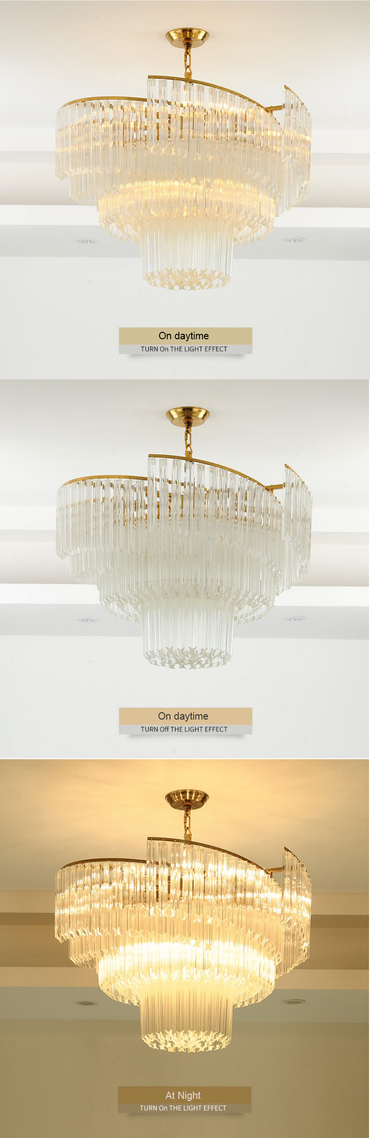Golden Luxury Big Restaurant Hall Ceiling Pendant Stainless steel K9 Postmodern Glass K9 Crystal Chandelier