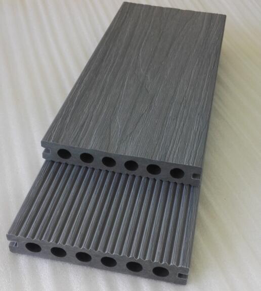 Textured grain wood composite decking Plastic wrapped wpc