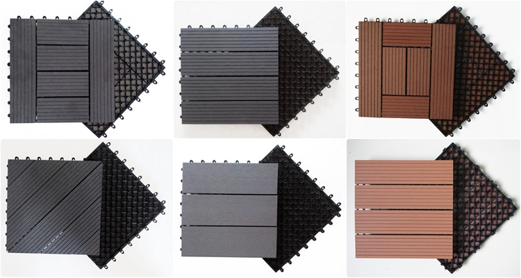 Easy Installation WPC Interlocking Decking Tiles/wood plastic composite outdoor deck tile