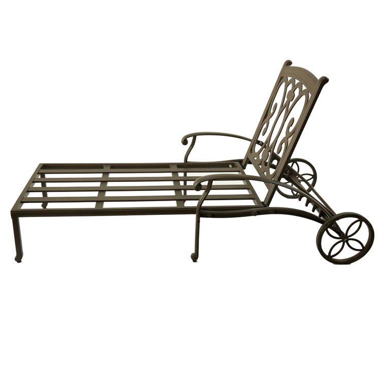 Outdoor Waterproof Cast Aluminum Chaise Sun Loungers For Sale