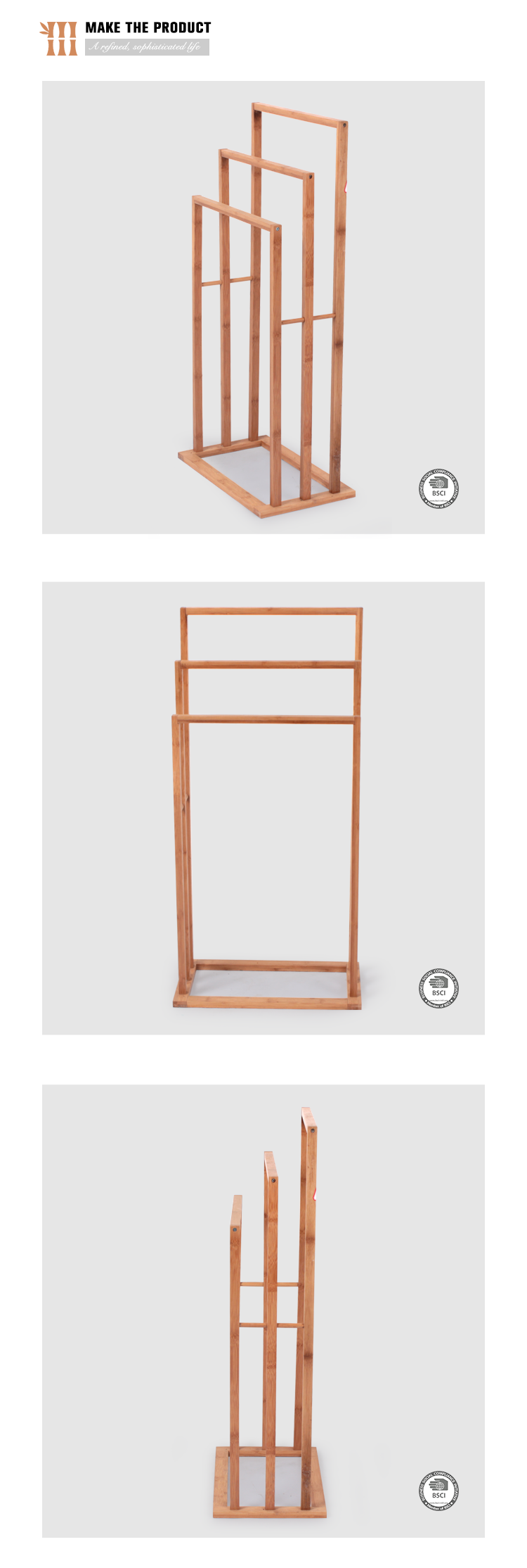 2019 new design modern clothes rack multifunction bamboo wooden clothes display rack custom wood hangers