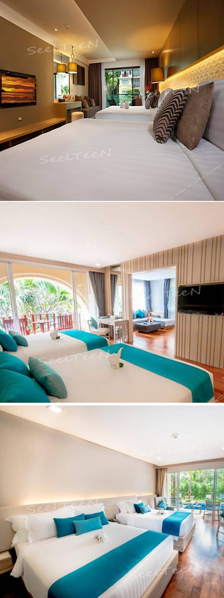 Luxury new style custom hotel made design bed furniture room set