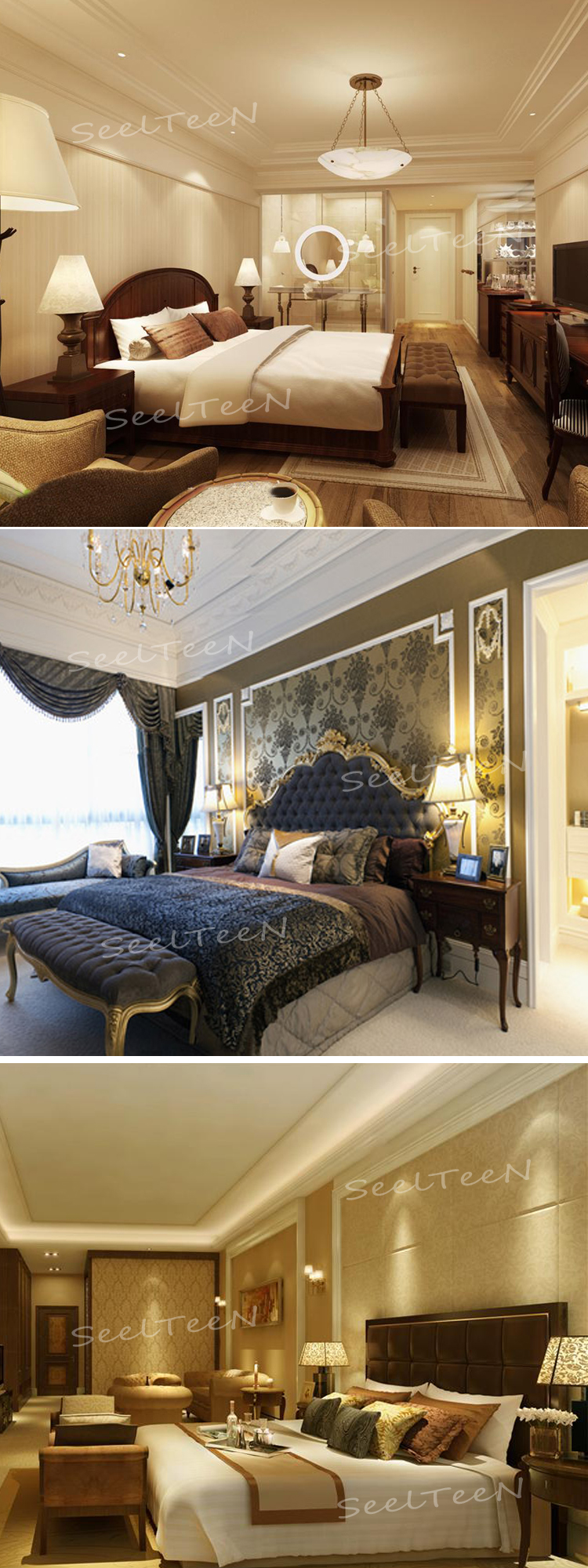 Luxury hotel modern bed room president suite bedroom furniture sets