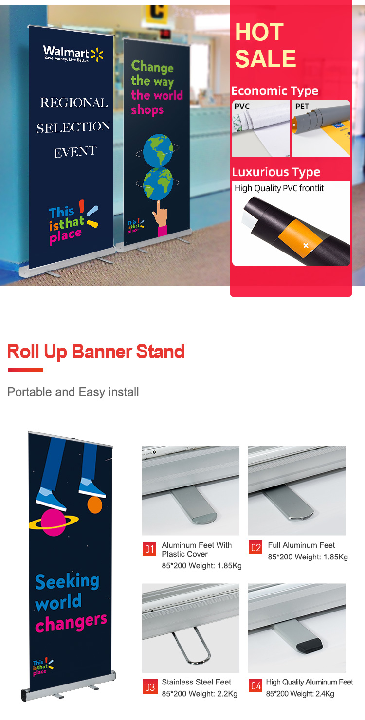 High Quality 80*200cm Aluminum Exhibition Roll Up Banner