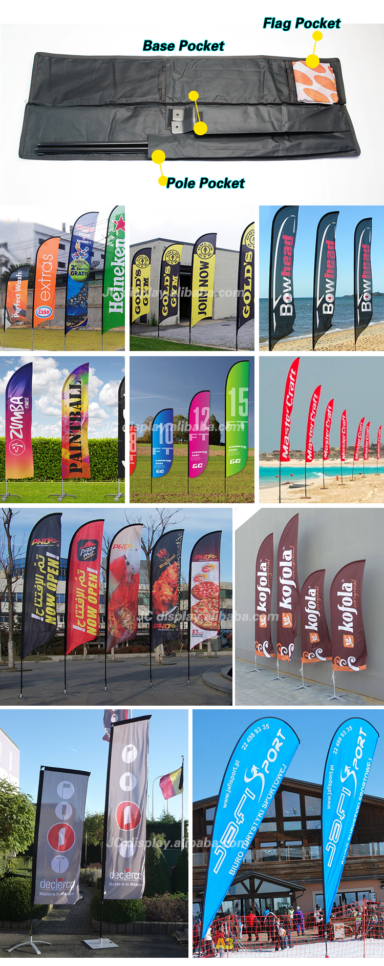 Popular Outdoor Plate Base Flying Wing Banner Printing Your Logo