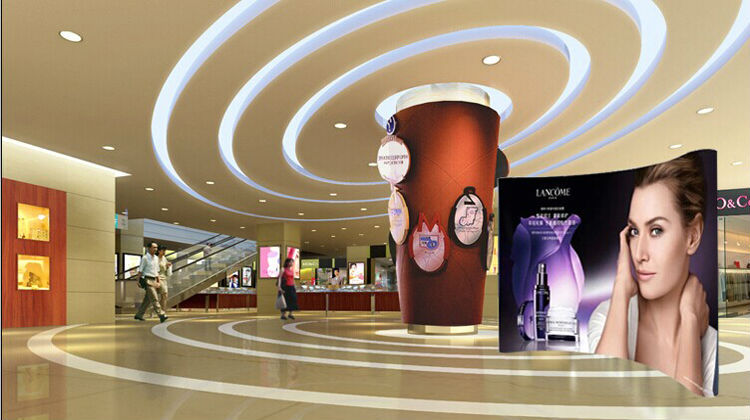 Art Exhibition Display Stand Dye Sublimation Big Fabric Backdrop Pop Up Display