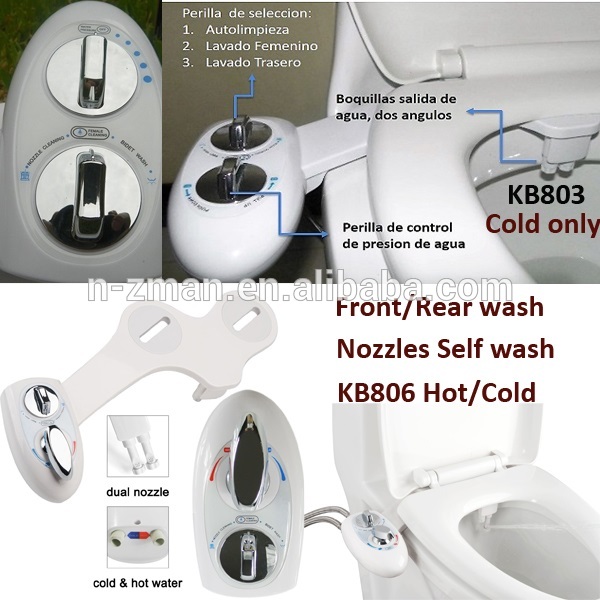 NZMAN His & Hers Super Slim Dual Nozzle Retro Easy Fit Toilet Seat Bidet Fits Any WC To Create A Combined Toilet Bidet #KB803