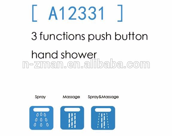 NZMAN Rainfall Shower Head / Handheld Shower Combo with Multi-setting Push Button Flow Control, Chrome #A12331