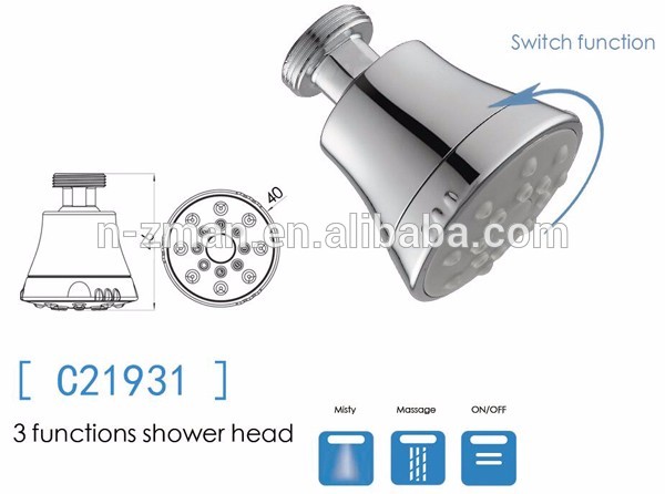 3-setting High Pressure Adjustable Shower Head, Polished Chrome #C21931