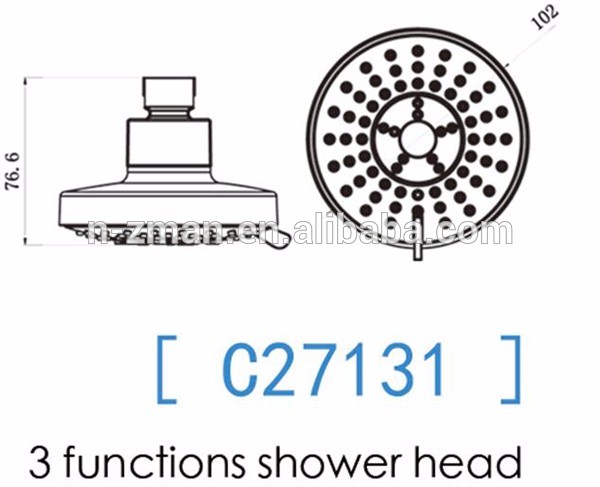 Premium Chrome Finish 3 Spray Hand Held Showerhead #C27131