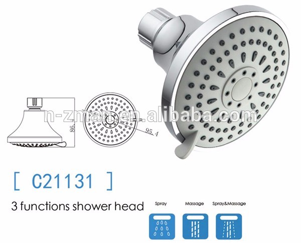 Chrome ABS 3-function Rain Shower Head #C21131