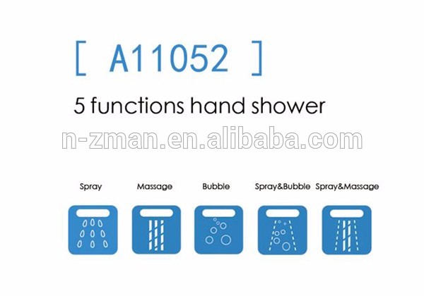 5-function shower hand,5-function plastic hand shower,5-function abs hand shower