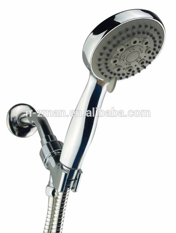 3-setting Spiral Handheld Shower Head Luxury Convenience Package with Pause Switch, Extra-long Hose & Bonus Low-Reach Bracket