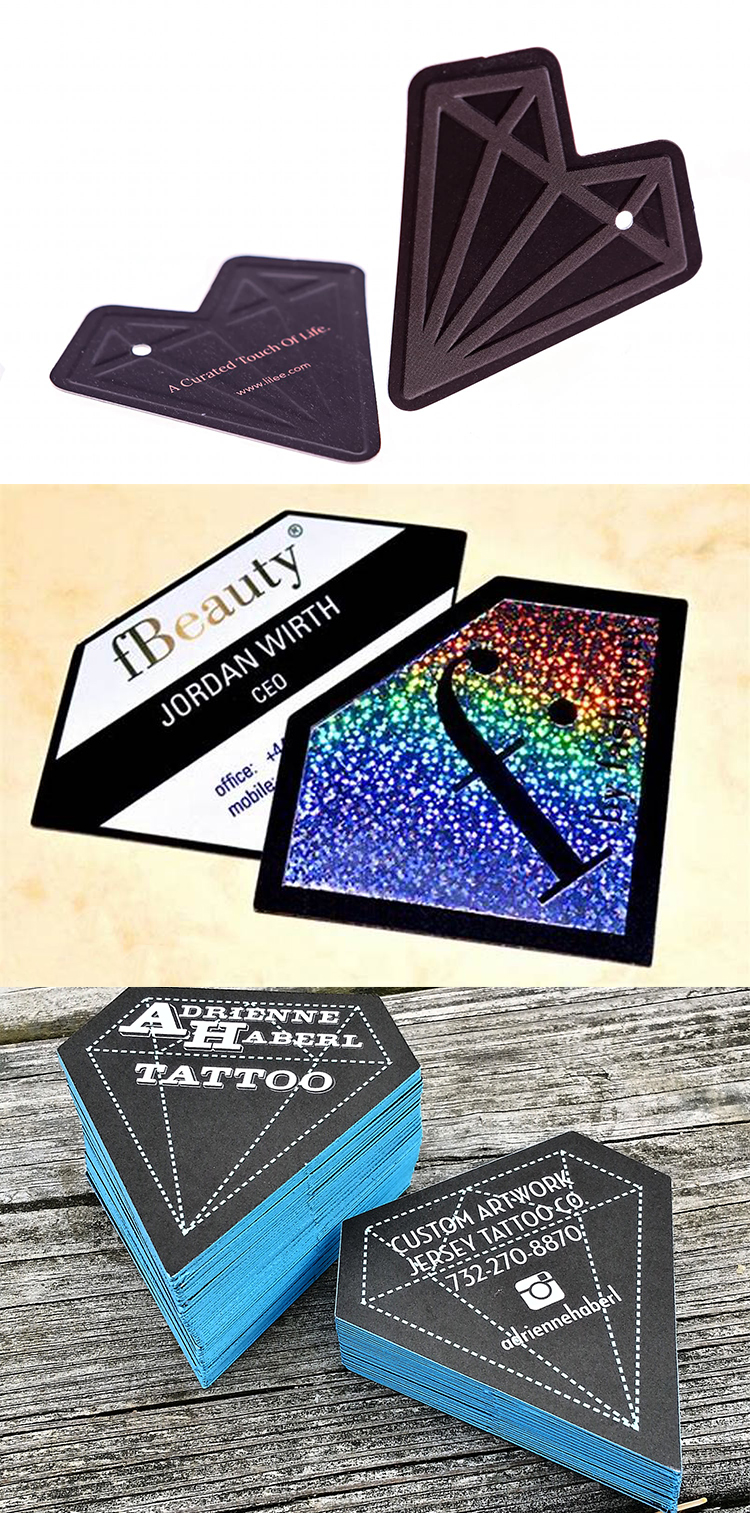 hot sale color changing custom die-cut shape creative paper business card