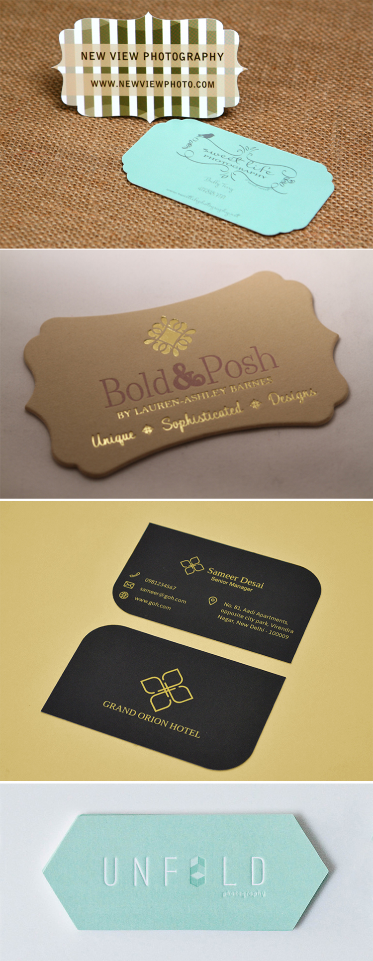 hot sale color changing custom die-cut shape creative paper business card