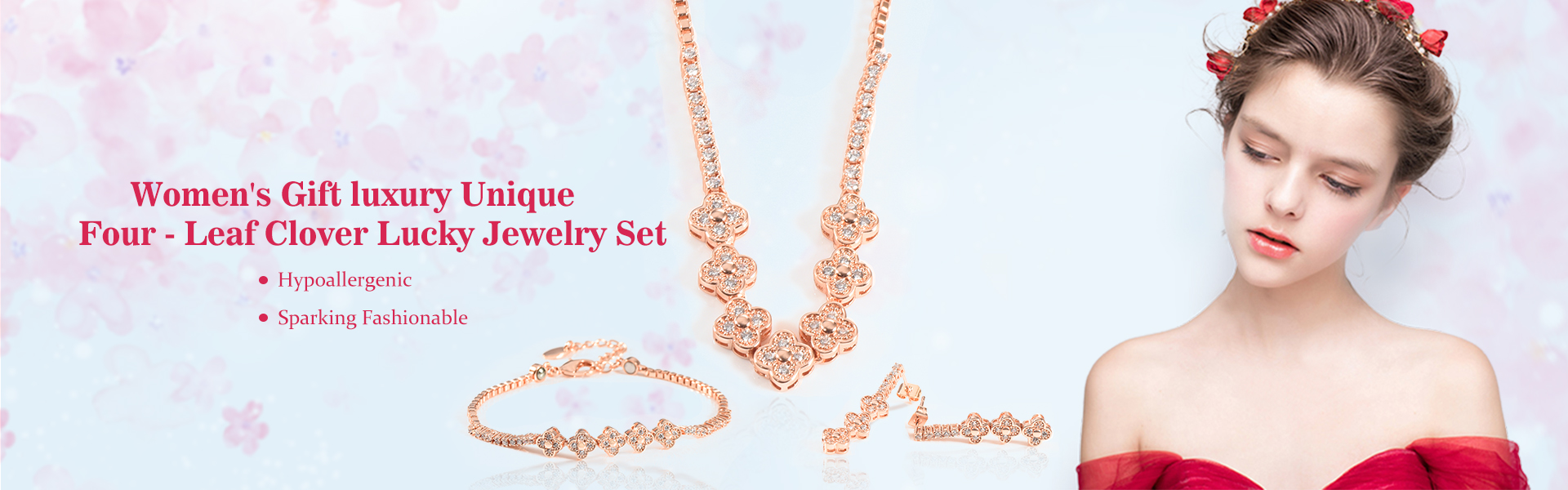 Wollet New Product Fashion Gold Plated 316L Stainless Steel Jewelry Set For Women