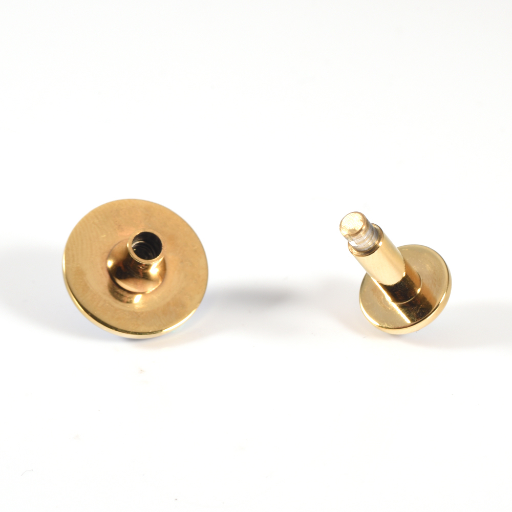 Wollet Fashion New Design Spiral Detachable Gold Plated 316L Stainless Steel Cufflink