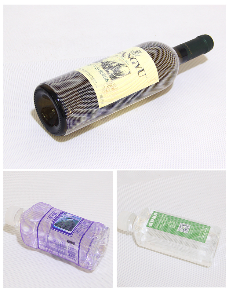 Low price plastic protective net sleeve of wine bottle